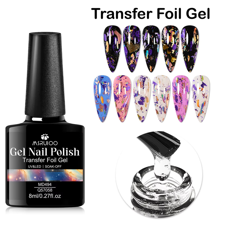 MSRUIOO Transferfolie Gel Nagellack, Klare, Glänzend, 8 ml - Bild 3