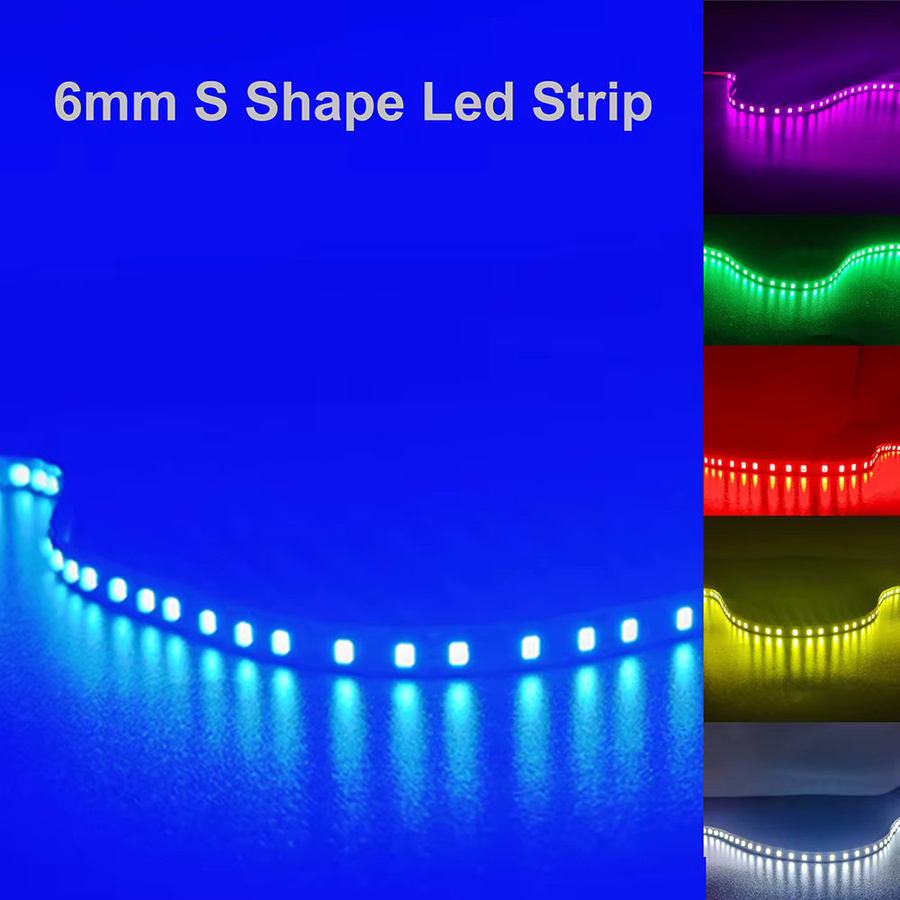DENGKOO S-förmiger LED-Streifen DC12V, RGB Multicolour, biegsame Neonschild-Lichterkette mit 120 LED/m, Breite: 0,6 cm - Bild 5