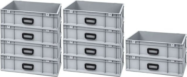 PROREGAL Spar Set 10x Eurobox Nextgen Portable Uno Transportbehälter Grau H x B x T: 17 x 40 x 60 cm - Bild 1