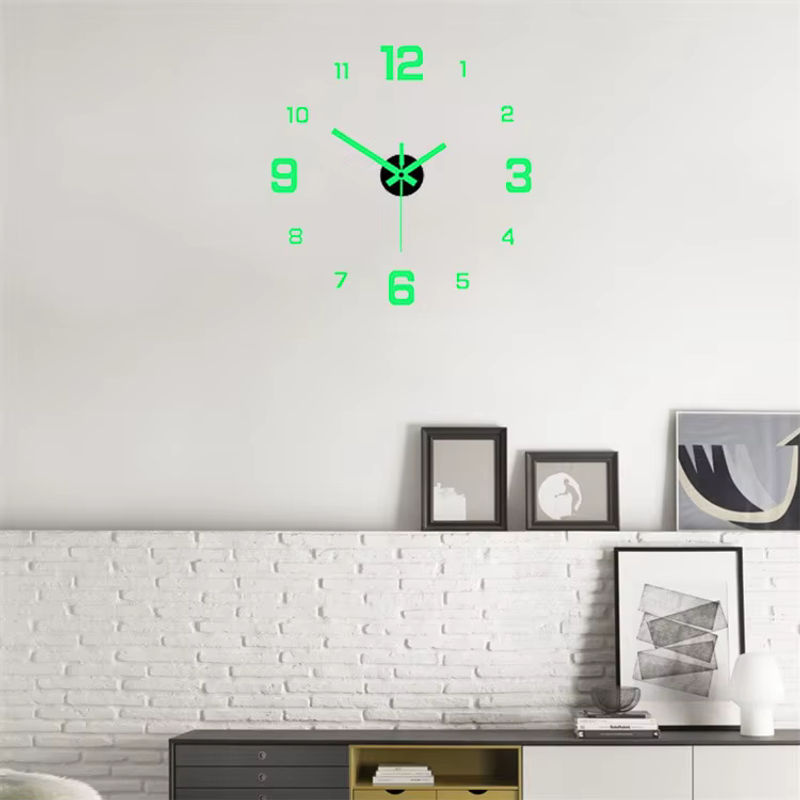 EW Digitale Wanduhr in Grün mit Beleuchtung und geräuschlosem Design im modernen europäischen Stil - Bild 2