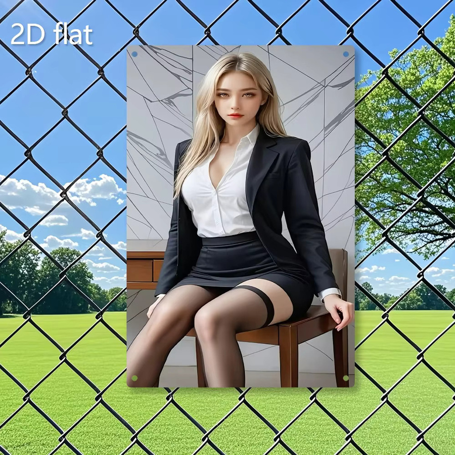 CIFBUY Moderne Wandkunst aus Metall in Schwarz, Abstraktes Frauenporträt als wetterfeste 2D-Flacheisenplatte für Innen- und Außenbereich - Bild 3