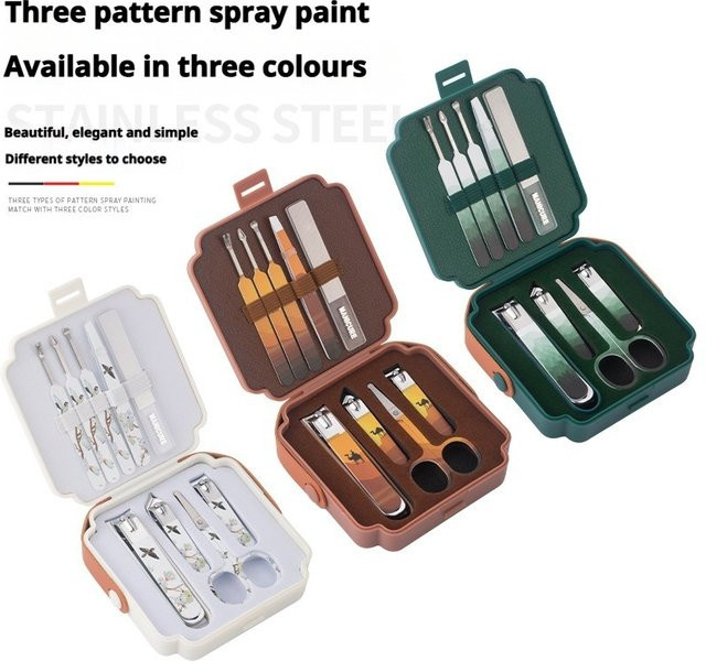 Nagelknipser und Beauty-Tool-Set aus Edelstahl, 9-teilig, Unisex - Bild 1