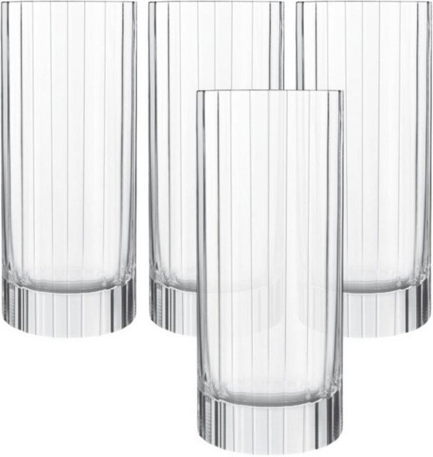 Luigi Bormioli Longdrinkgläser Bach Tumbler, transparent gestreift, 4 Stück, 480 ml pro Glas - Bild 1