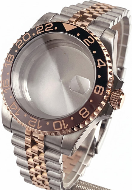 tandorio Armbanduhr, Edelstahl, Bicolor, Keramiklünette, 40 mm, Unisex - Bild 1