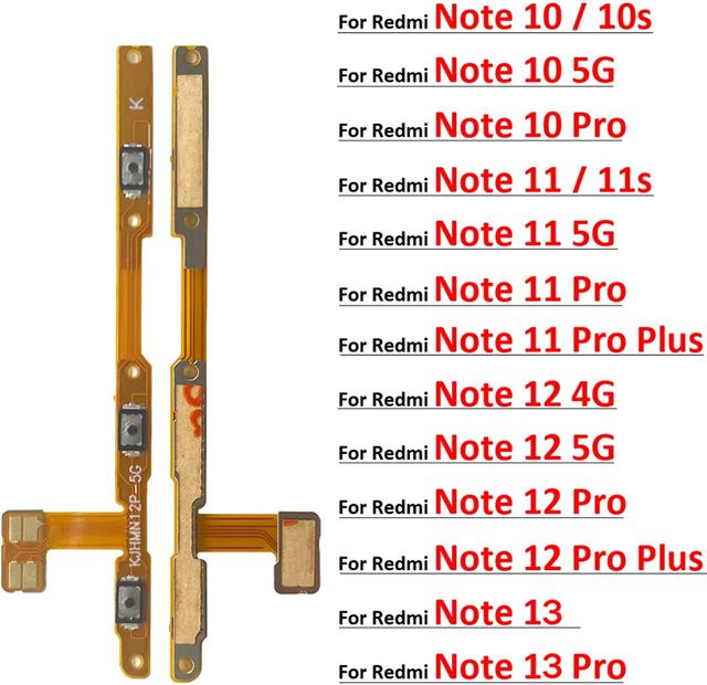 Xiaomi Flex-Kabel für Power- und Lautstärketasten für Redmi Note 10 10s 11 11s 11E 11T 12 12s 12 Pro Plus 4G 5G - Bild 1