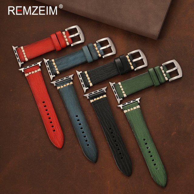 REMZEIM Uhrenarmband Kalbsleder, Schwarz - Bild 1