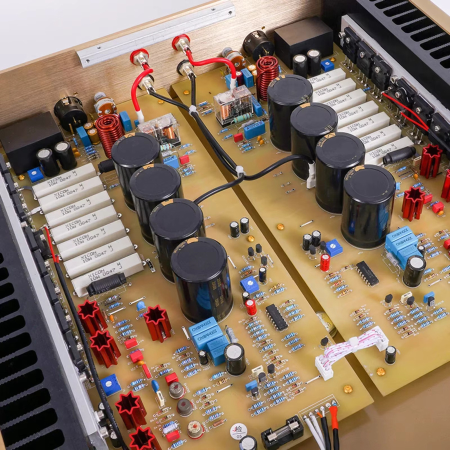 AMXEKR HiFi-Endstufenverstärker FM711MK2 Replikat, 250W 8Ω symmetrisch, Gold - Bild 5