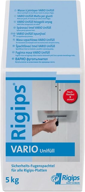 Rigips Fugenspachtel Vario Unifüll in Weiß, 5 kg - Bild 1