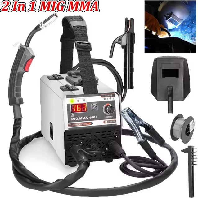 OWJHE 2-in-1 MIG-MMA Schweißgerät mit IGBT-DC-Inverter und automatischer Drahtzuführung für Kontaktschweißen und nicht gasgeschirmtes Lichtbogenschweißen - Bild 1