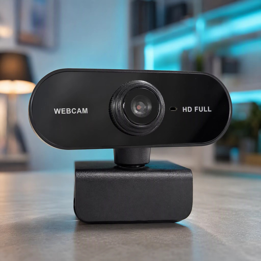 USB-Webcam mit Mikrofon für Laptop und Desktop, 360 Grad drehbare Plug-and-Play-Kamera für Videoanrufe und Konferenzen, Schwarz - Bild 3