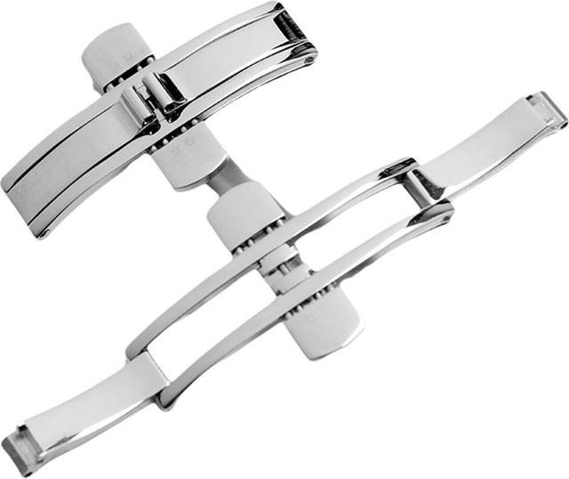 neway Uhrenarmband Edelstahl, Silber, Faltschließe, Butterfly-Verschluss - Bild 1