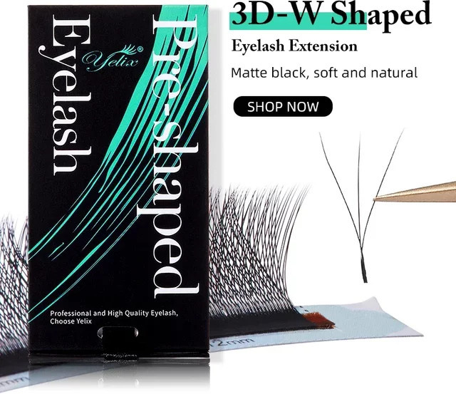 Yelix 3D W-förmige Wimpernverlängerung, Volumenfächer, natürlich - Bild 1
