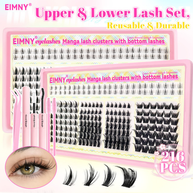 EIMNY Manga Lash Clusters Kit, M1730 mit Tool, Unisex, natürlich - Bild 1