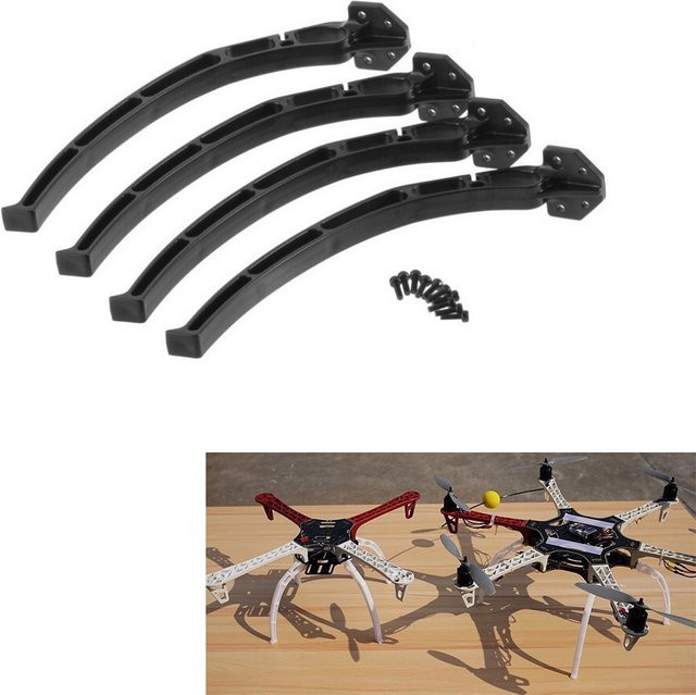 U-Angel-1988 Universal Quadcopter Landegestell Tripod Landing Skids Gear für F450 F550 SK480 in Schwarz - Bild 1