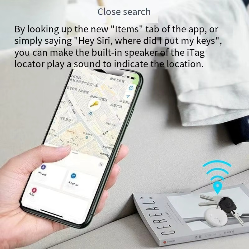 wesolvet Airtag-Tracker in Weiß für Sport-Tracking, kompatibel mit iOS und Android, Mini-Ortungsgerät für Schlüssel und Gegenstände - Bild 2