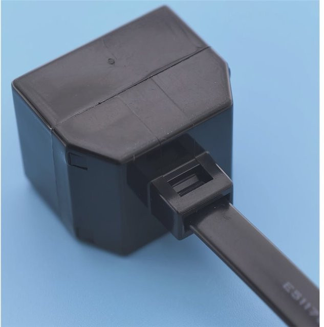 A49T RJ12 6P6C 1-zu-2-Kabeladapter Telefon-Ethernet-Kabelkonverter Schwarz, Länge: 25 cm - Bild 1