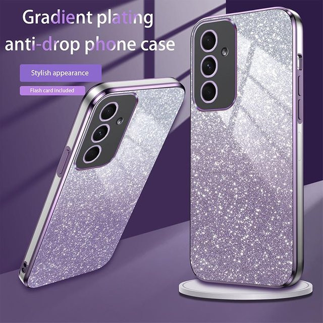Trendy Glossy Glitter 6D Plating Schutzhülle für Samsung Galaxy A57 A56 A55 A37 A36 A35 A27 A26 A25 A17 A16 A15 Stoßfeste Bumper Back Cover in Purple - Bild 1