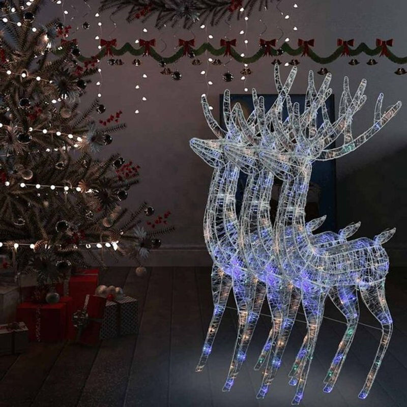 vidaxl Weihnachtsdekoration Rentiere aus Acryl mit 250 LED, 3er Set, Höhe: 180 cm - Bild 1