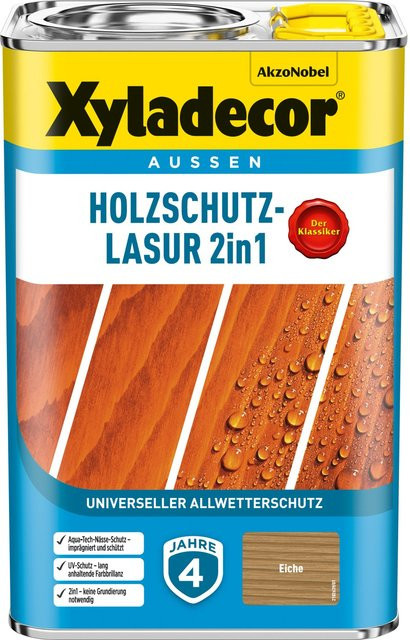 Xyladecor Holzschutz-Lasur 2in1 Eiche matt braun lösungsmittelbasiert - Bild 1