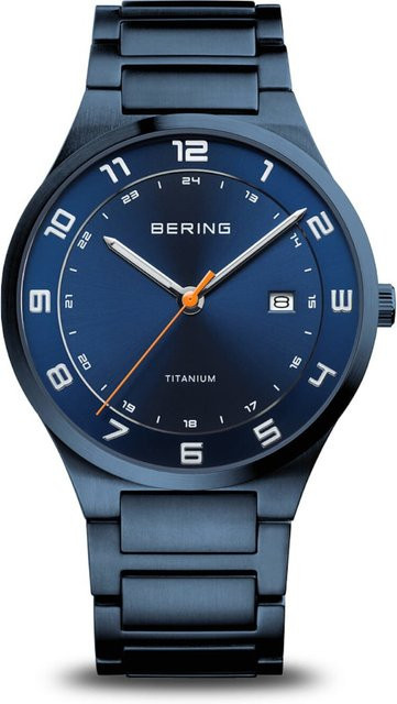 Bering Herrenuhr Titanium, Quarz, Blau, 40 mm, 10 ATM - Bild 1