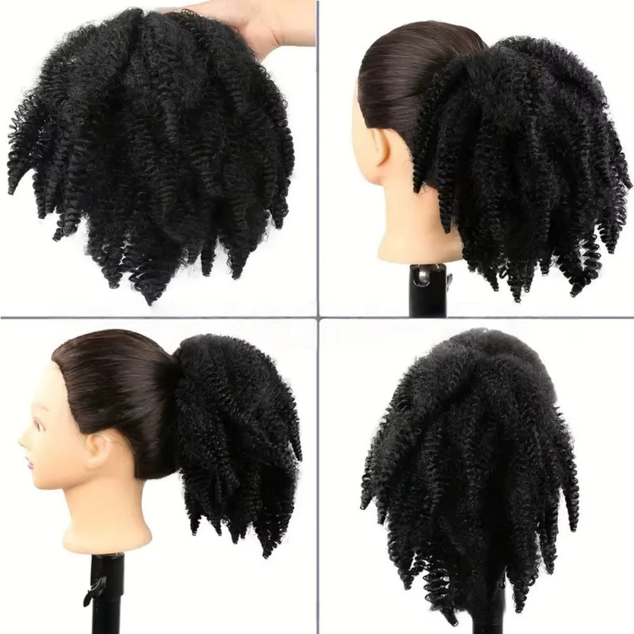 Inspiration Fashion Synthetischer Afro Kinky Curly Pferdeschwanz, 12 Zoll, Unisex - Bild 4