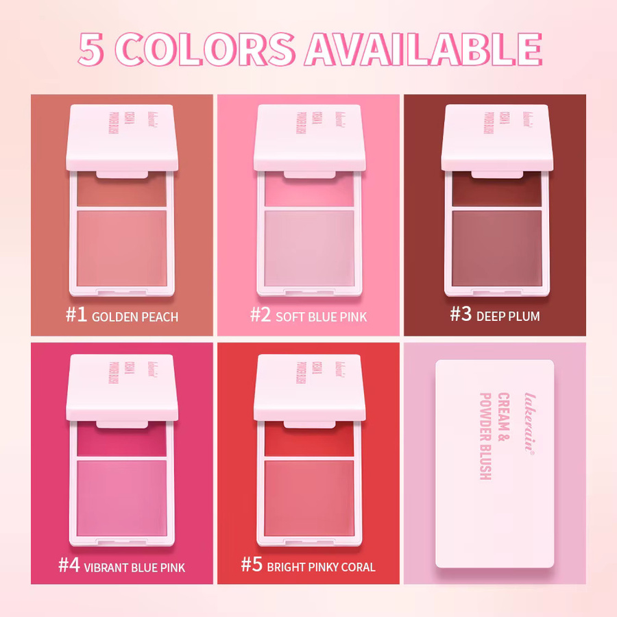Lakerain 2Color Blush Cream und Brush Powder, Matt, Kinder - Bild 2
