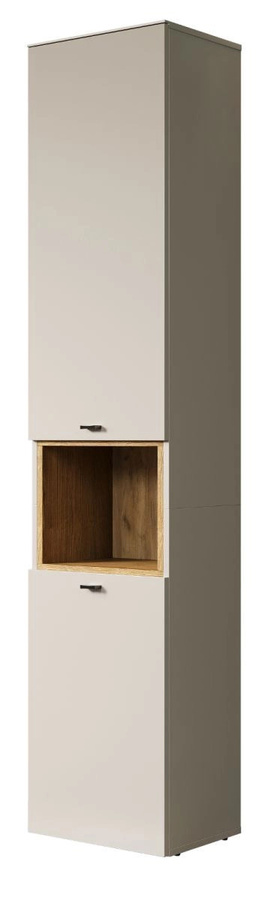 Badezimmer Hochschrank Jardins in Kaschmir und Eiche, B/T/H: 40 x 31 x 186 cm - Bild 4