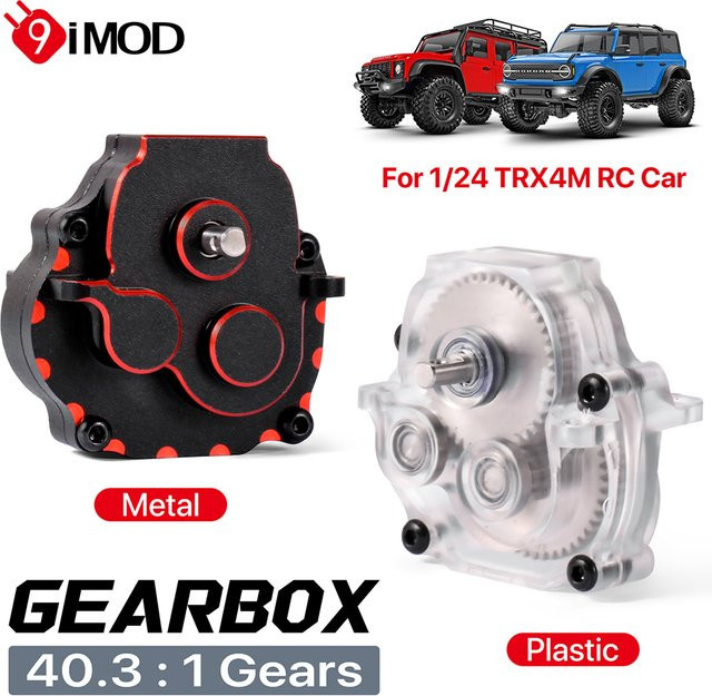 9IMOD Komplettes Getriebe, Metall/Kunststoffgehäuse, 40.3:1, für 1/24 TRX4M RC Auto - Bild 1