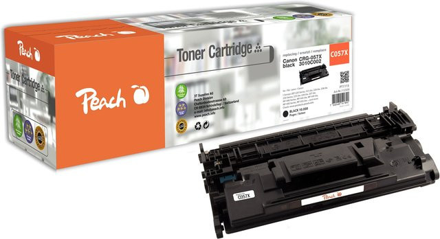Peach HP 057 Hbk Toner XL Schwarz (wiederaufbereitet) ersetzt Canon CRG-057H BK für Canon iSENSYS LBP-220, LBP-223 dw und MF 440 - Bild 1