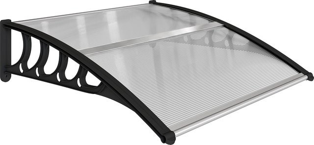 Outsunny Pultvordach Haustür Überdachung mit UV- und Regenschutz aus Aluminium, Schwarz, B/H/T: 103 x 96,5 x 27 cm - Bild 1