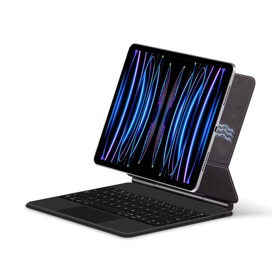 LFOIQN Smart Pogo Pin Tastaturhülle mit Trackpad für iPad Air 11 und 13 sowie iPad Pro 11, Schwarz - Bild 2