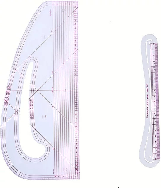 Multifunktionales Näarlinial Set aus transparentem Kunststoff für Patchwork und Schneiderarbeiten - Bild 1