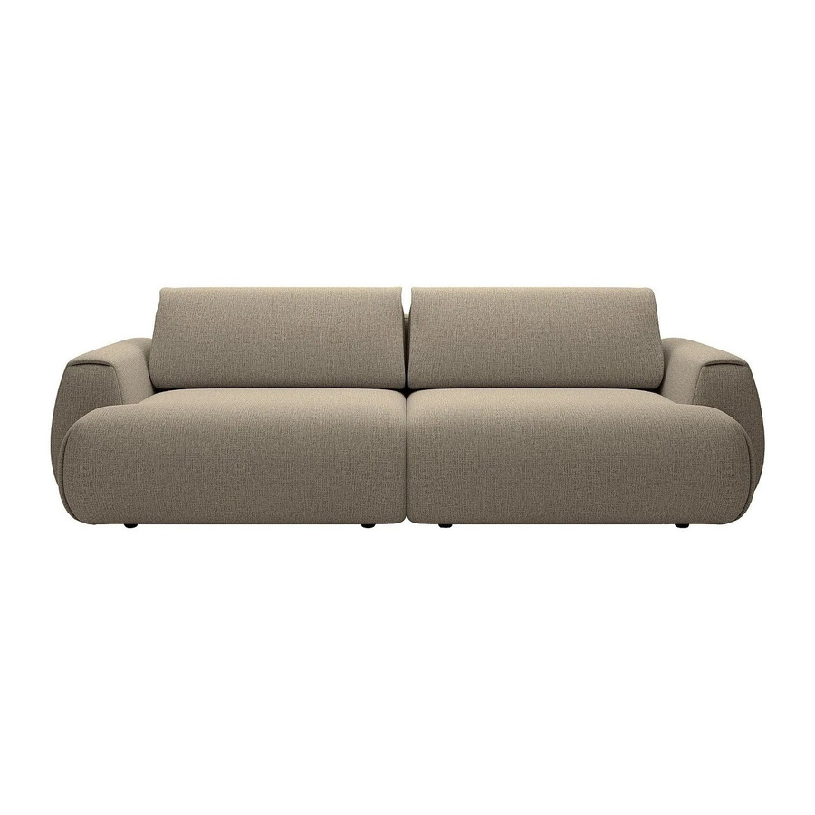 Vente-unique Schlafsofa Monelia in Taupe mit Chenille-Stoff und Schlaffunktion, Breite: 260 cm - Bild 2