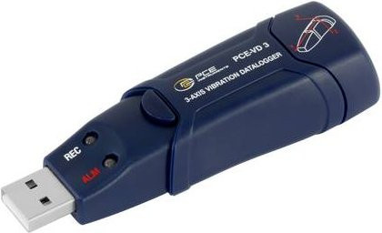 PCE Instruments 3-Achsen-Vibrations-Datenlogger PCE-VD 3 in Blau mit FFT Frequenzanalyse und 8Mbit Speicherkapazität - Bild 1