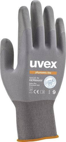 Uvex phynomic lite Montagehandschuhe aus Nylon in Grau und Orange, Größe 8, 10 Paar, EN 388 - Bild 1