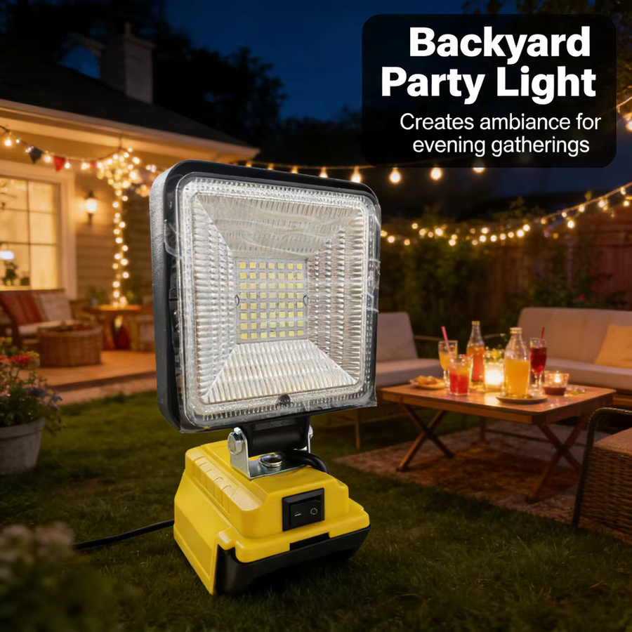 Makita LED Flutlichtstrahler Gelb, 4-Zoll verstellbare Arbeitsleuchte mit USB Typ-C wiederaufladbarer Funktion für Garten und Notfälle - Bild 7