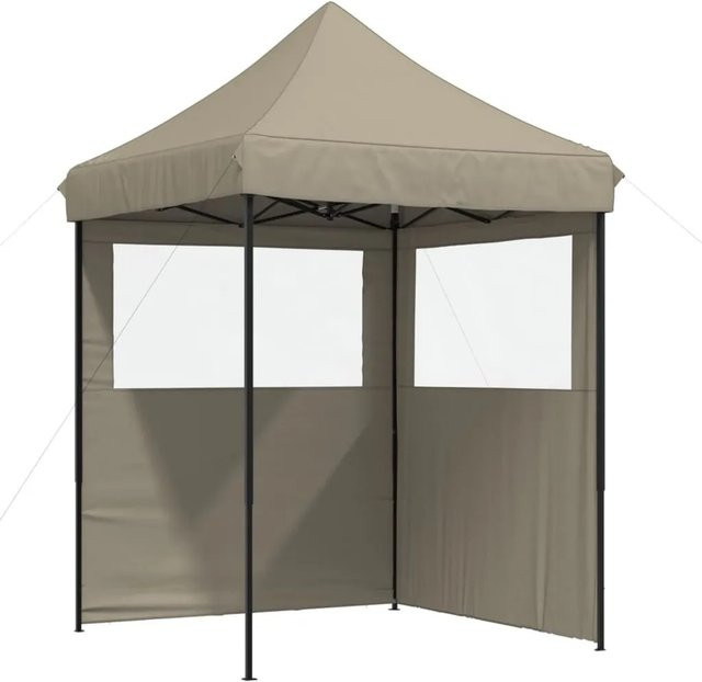 vidaXL Partyzelt Pop-Up Faltbar mit 2 Seitenteilen und transparenten Fenstern Taupe/Beige B/T/H: 400 x 300 x 200 cm - Bild 1