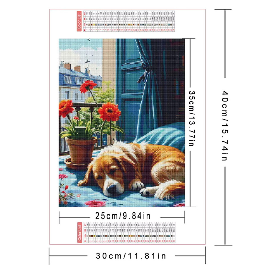 AZQSD Diamond Painting, Hund Tier Blume, Bastelset, Erwachsene - Bild 2