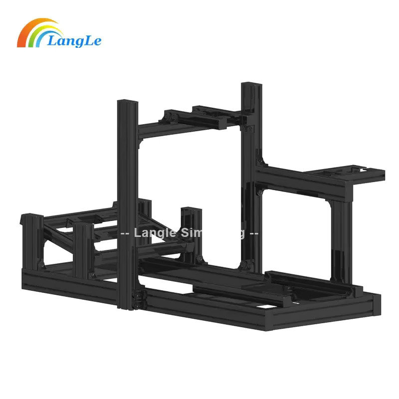 BMAD Sim-Racing-Rig Lenkrad-Fahrsitzhalterung mit Pedalen aus Allanum-Legierungsprofil in Schwarz - Bild 2