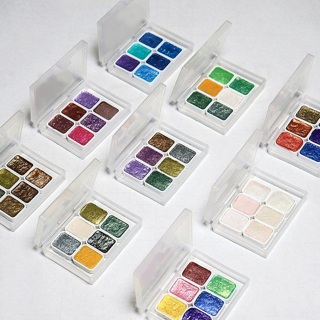 6-farbiges schillerndes Aquarellfarben-Set in Multicolour für professionelle Künstler - Bild 1