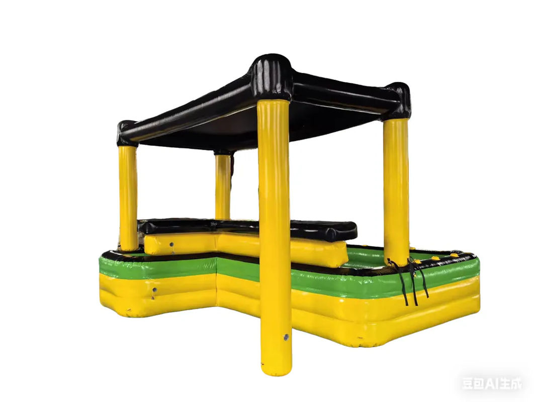 Ejia Aufblasbare Poolbar mit Überdachung aus PVC in Schwarz und Multicolour für Gartenpartys und Outdoor-Events - Bild 2