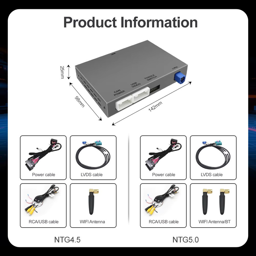 AUTOABC Drahtloses CarPlay und Android Auto Interface für Mercedes Benz E-Klasse W212 E300 E350 Coupe NTG4.5 5.0 mit Mirror Link und AirPlay via Wi-Fi und Bluetooth - Bild 4