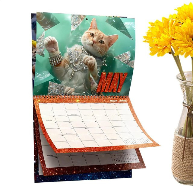 Katzenkalender 2026 Wandplaner mit 12 Monaten in Mehrfarbig - Bild 1