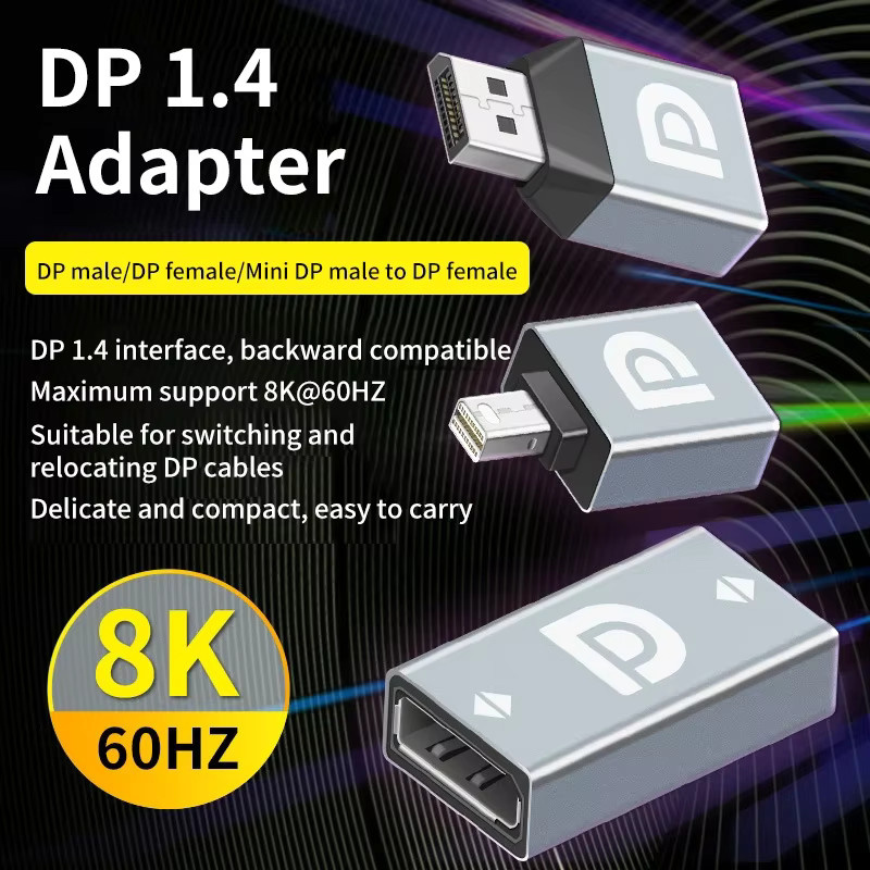 BSN DisplayPort zu Mini DisplayPort Adapter für 8K und 4K Auflösung, Mini DP auf DP Konverter für Monitor, PC, MacBook Pro und Air - Bild 2