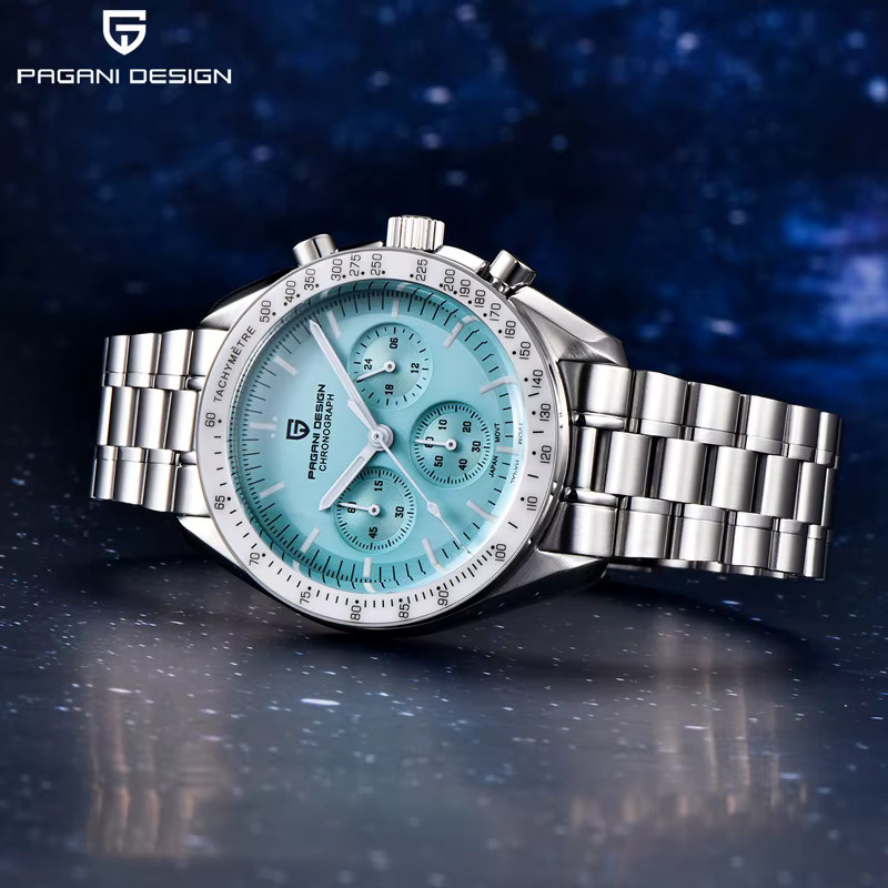PAGANI DESIGN Chronograph, Quarz, Edelstahl, Blau, Herren - Bild 3