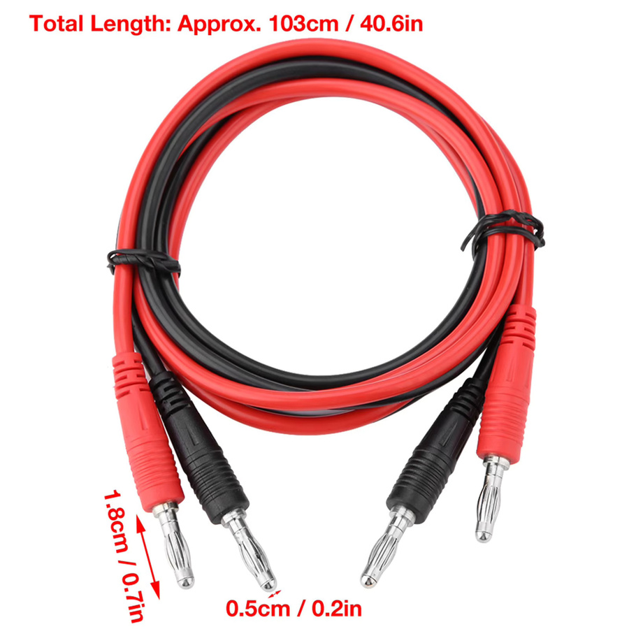 Aramox Testkabel mit 4 mm Bananenstecker auf Bananenstecker in Rot für Multimeter P1041 - Bild 2