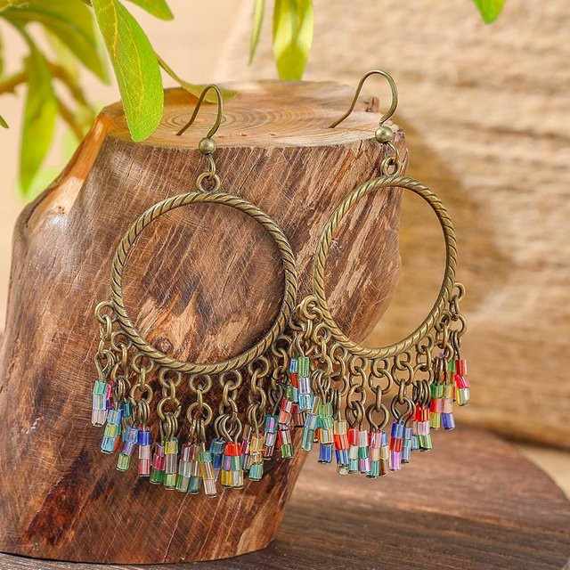 Lucky Star Jewelry Hängeohrringe, Damen, Boho Vintage, Quastendesign - Bild 1
