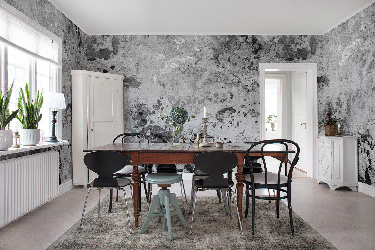 Rebel Walls Mural Fragments Wandtattoo Abstract in Grau und Charcoal - Bild 1