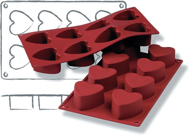 Schneider Silikonbackform Herz, rot, 90 ml, B: 17,5 cm, T: 30 cm, H: 3,5 cm - Bild 1