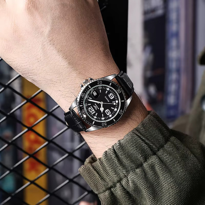 TVK Armbanduhr Quarz, Leder, Schwarz, Herren - Bild 2